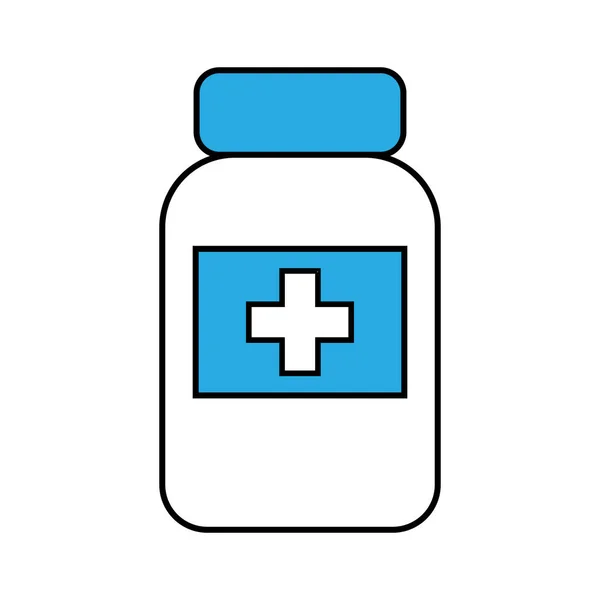 Медицинские Таблетки Бутылка Таблетками Простая Плоская Иллюстрация — стоковый вектор