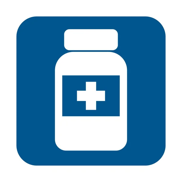 Medizintabletten Tablettenflasche Einfache Flache Illustration — Stockvektor
