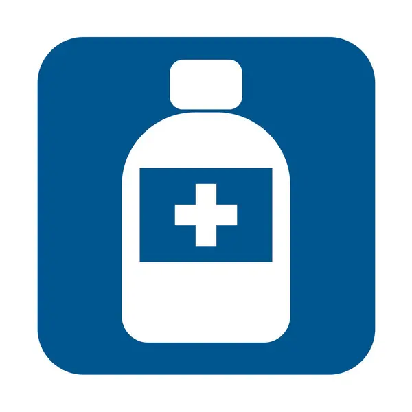 Medizintabletten Tablettenflasche Einfache Flache Illustration — Stockvektor