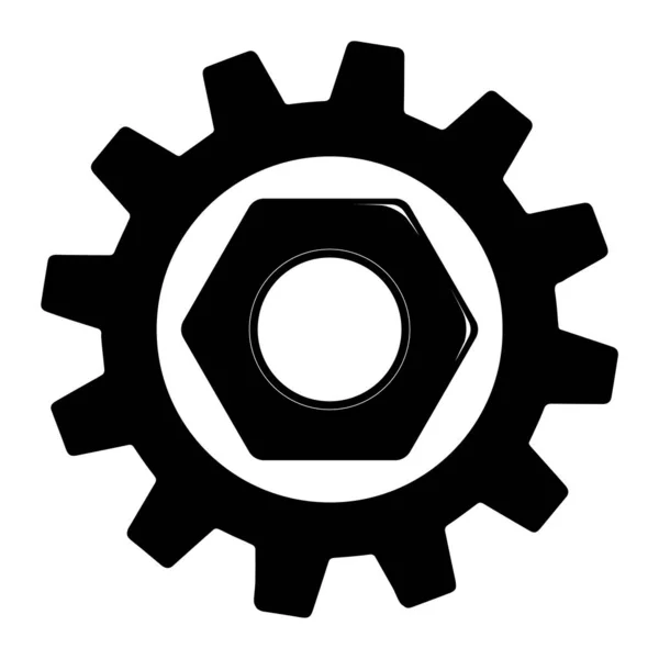 Nut Gear Tool Icon Workshop Industrial Instrument — Stock Vector