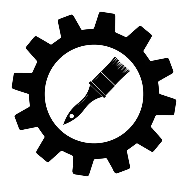 Pintura Icono Pincel Engranaje Símbolo Popular Simple Para Web Gráfico — Vector de stock