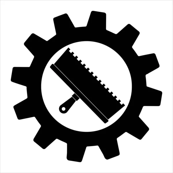 Plochý Ikona Nože Převodovce Stavět Opravovat Stěrka Znamení Vektorové Grafiky — Stockový vektor