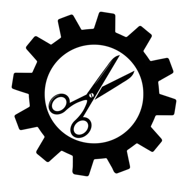 Ψαλίδι Στο Εικονίδιο Εργαλείων Λογότυπο Απομονωμένο Σύμβολο Σύμβολο Σημάδι Εικονογράφηση — Διανυσματικό Αρχείο