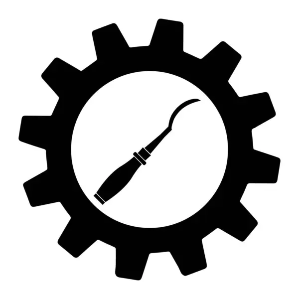 Ilustração Simples Ícone Cinzel Engrenagem Para Aplicativo Web —  Vetores de Stock