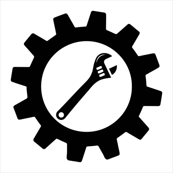 Jednoduchý Klíč Rychlostním Stupni Izolovaném Bílém Pozadí Ikona Pro Aplikace — Stockový vektor