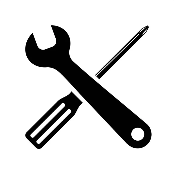 Simple Spanners Crosshead Screwdriver Isolated Icon Apps Websites — Stock Vector