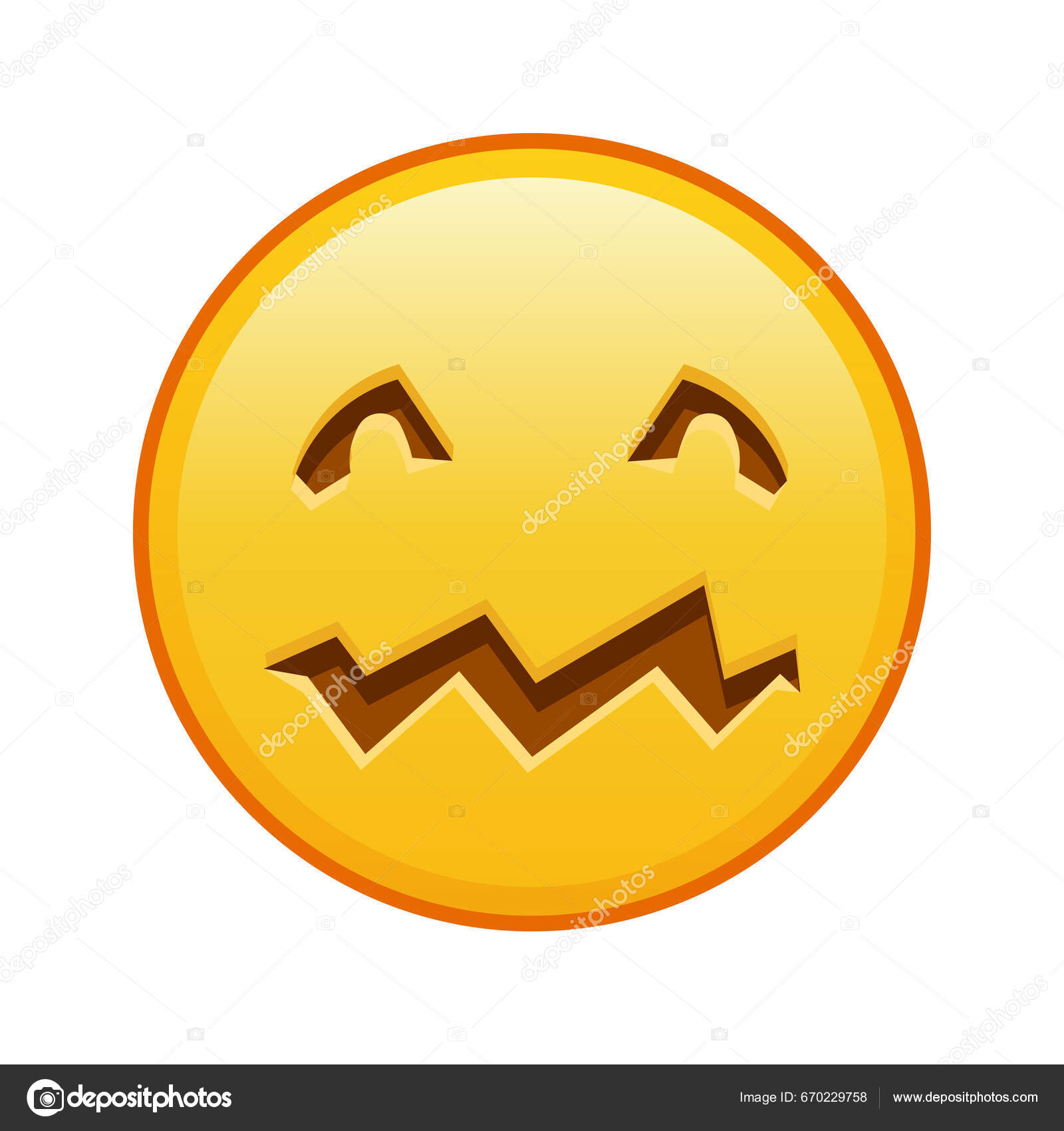 Cara assustadora de halloween tamanho grande de sorriso emoji