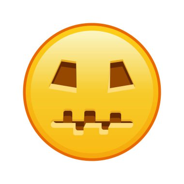 Korkunç cadılar bayramı yüzü Büyük sarı emoji gülümsemesi