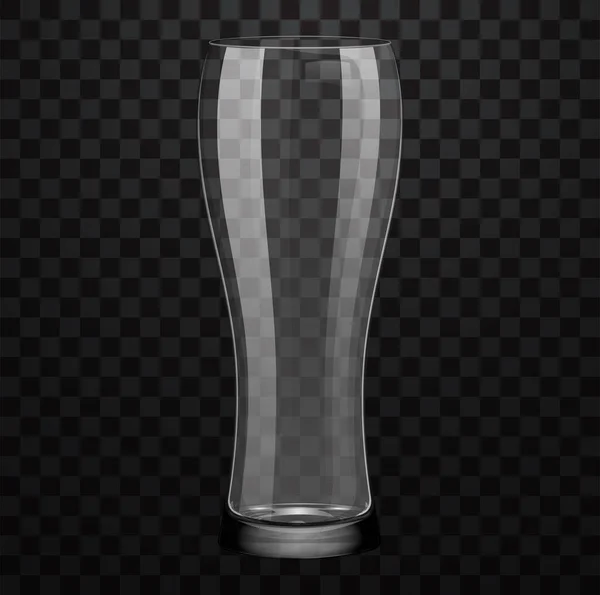 Verre Bière Vide Réaliste Isolé Sur Fond Transparent — Image vectorielle