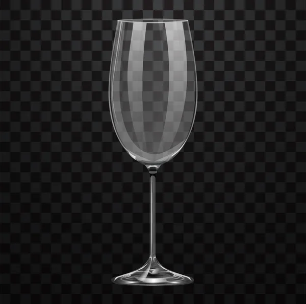Ρεαλιστικό Άδειο Ποτήρι Κρασί Cabernet Απομονωμένο Διαφανές Φόντο — Διανυσματικό Αρχείο