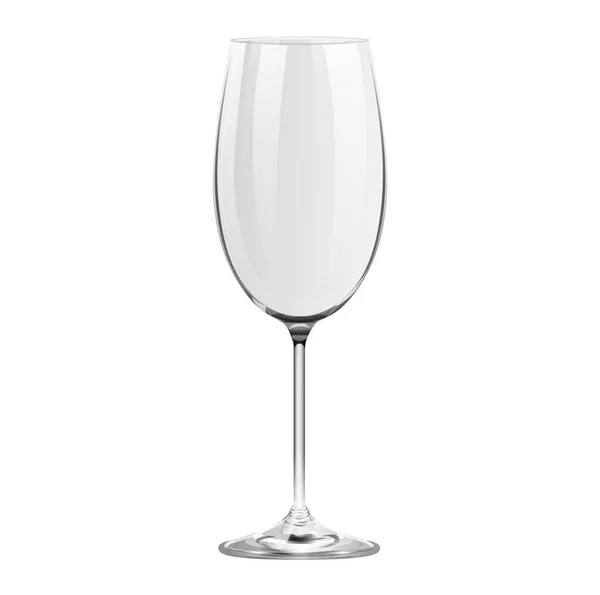 Realistisches Leeres Cabernet Weinglas Isoliert Auf Weißem Hintergrund — Stockvektor