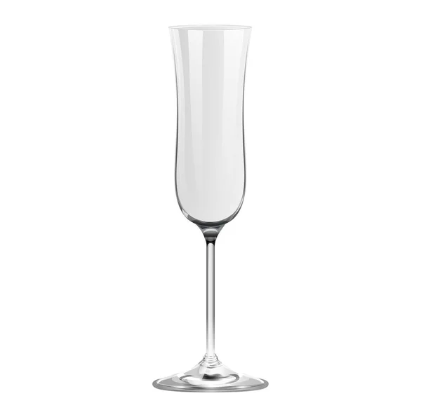 Realistické Prázdné Sklo Šampaňského Izolované Bílém Pozadí — Stockový vektor