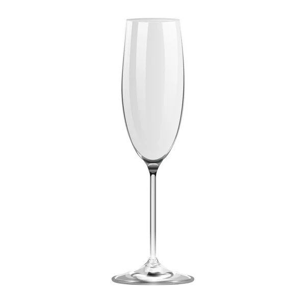Realistisches Leeres Champagnerglas Isoliert Auf Weißem Hintergrund — Stockvektor