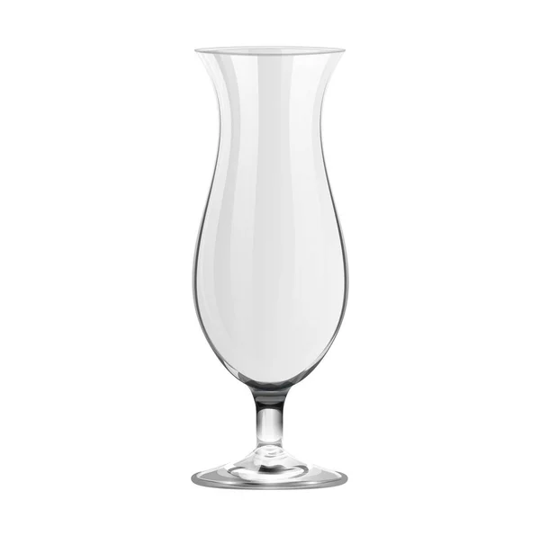 Realistische Lege Cocktail Glas Geïsoleerd Witte Achtergrond — Stockvector