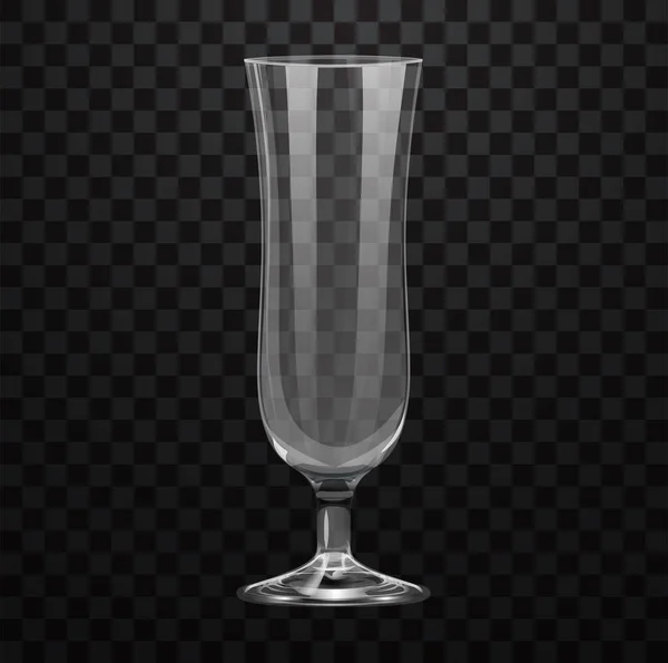 透明背景下隔膜酒的实际空玻璃杯 — 图库矢量图片