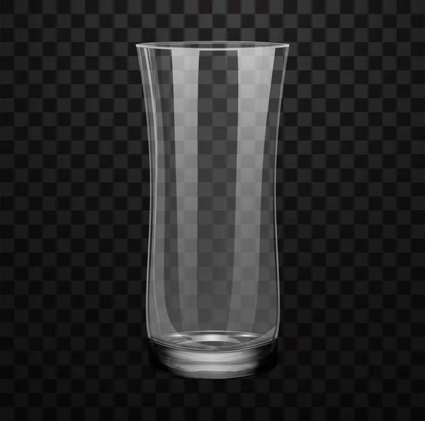 Realistisch Leeg Glas Voor Water Sap Geïsoleerd Transparante Achtergrond — Stockvector