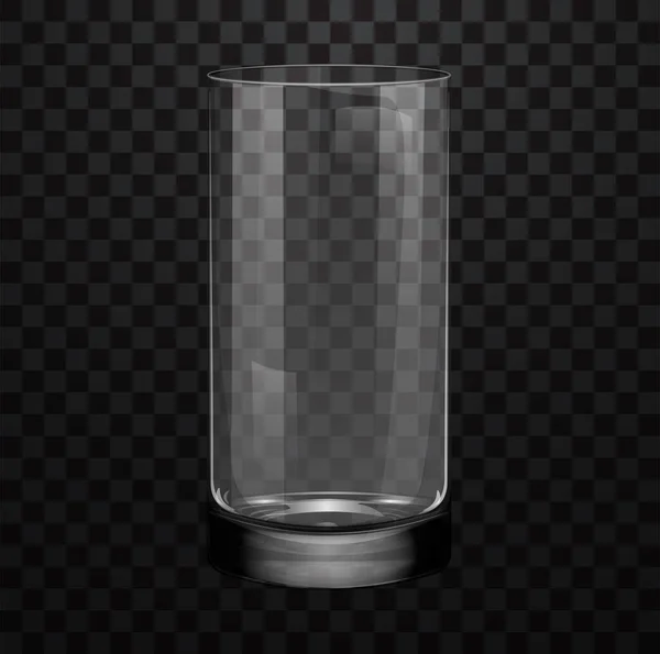 Реалистичный Пустой Стакан Воды Сока Изолирован Прозрачном Фоне — стоковый вектор