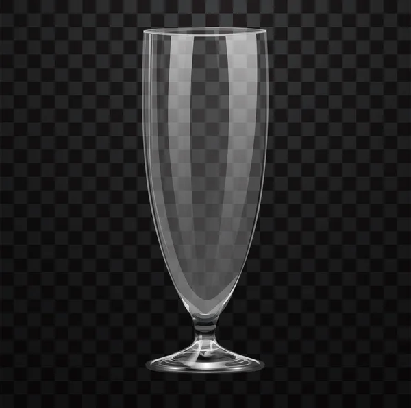 Realistico Bicchiere Milkshake Vuoto Isolato Sfondo Trasparente — Vettoriale Stock