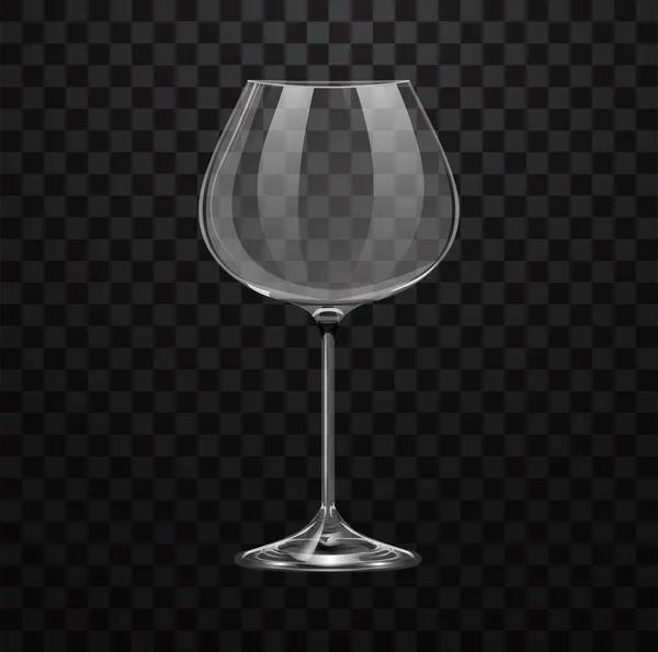 Realistic Empty Red Wine Glass Isolated Transparent Background — Stock Vector
