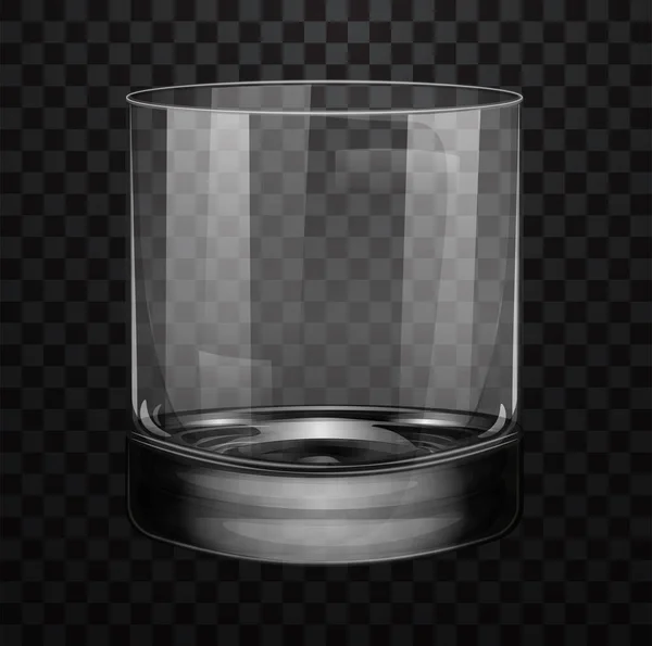 现实的空威士忌玻璃杯 在透明的背景下隔离 — 图库矢量图片