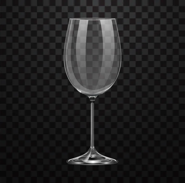 Realistic Empty Wine Glass Bordeaux Isolated Transparent Background — Stock Vector
