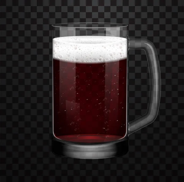 Realistisches Rotes Bier Oder Punschglas Isoliert Auf Transparentem Hintergrund — Stockvektor