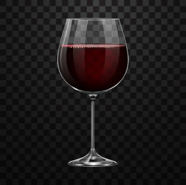 Realistisches Rotweinglas Isoliert Auf Transparentem Hintergrund — Stockvektor