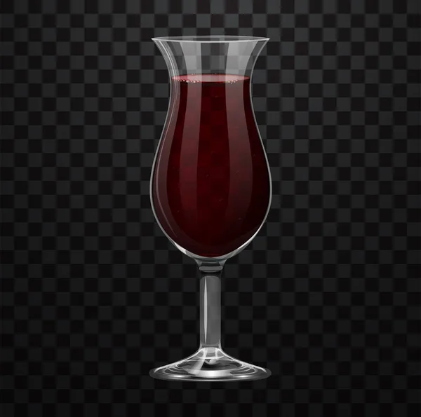 透明背景下隔离的现实红色鸡尾酒杯 — 图库矢量图片