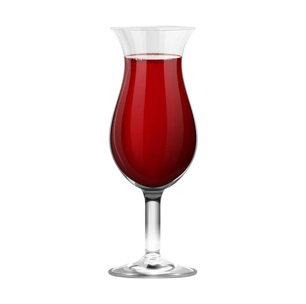 Verre Cocktail Rouge Réaliste Isolé Sur Fond Blanc — Image vectorielle