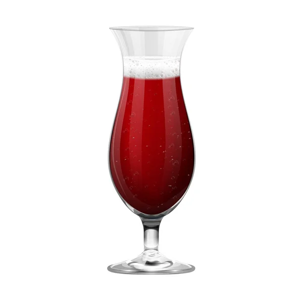 现实的红色鸡尾酒杯 白色背景隔离 — 图库矢量图片