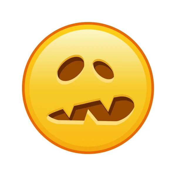 Scary Halloween Cara Gran Tamaño Amarillo Emoji Sonrisa — Archivo Imágenes Vectoriales