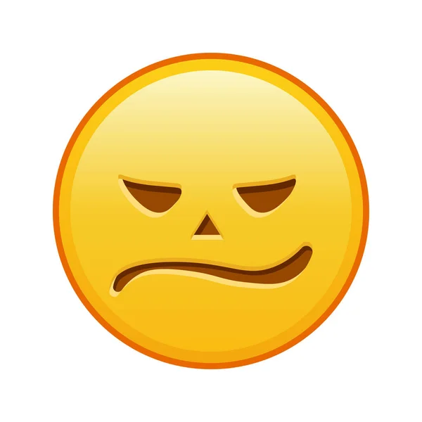 Visage Effrayant Halloween Grande Taille Sourire Emoji Jaune — Image vectorielle