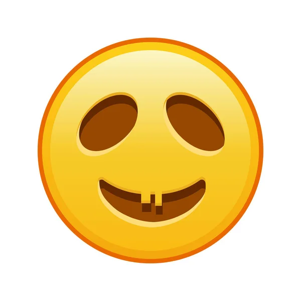 Страшне Обличчя Хеллоуїна Великий Розмір Жовтого Смайлика Посмішка — стоковий вектор