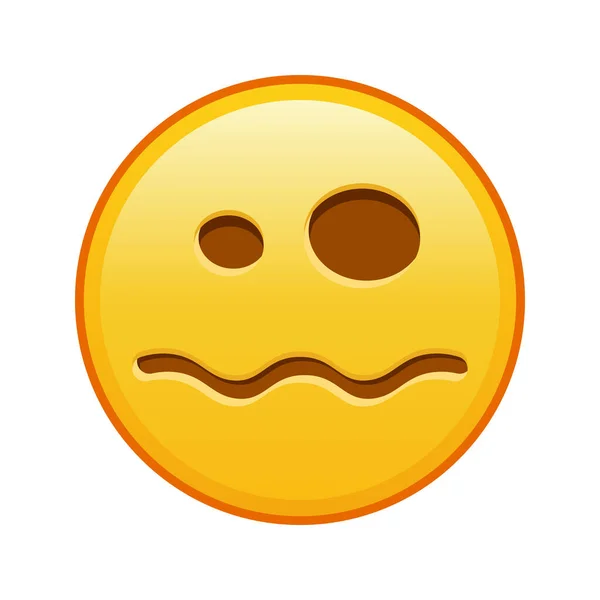 Scary Halloween Face Large Size Yellow Emoji Smile - Stok Vektor