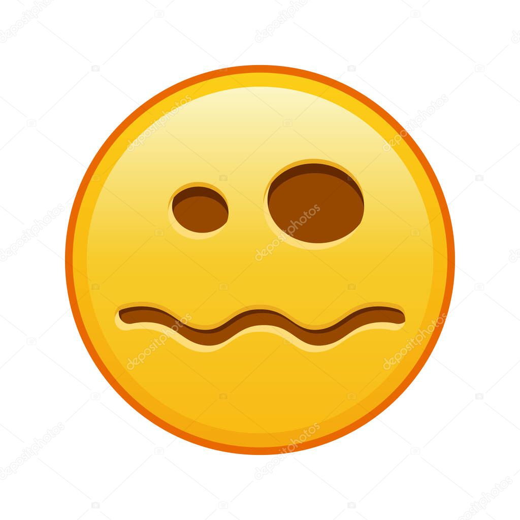 Scary halloween face Large size of yellow emoji smile