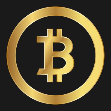 Bitcoin 'in altın simgesi İnternet kripto para birimi kavramı