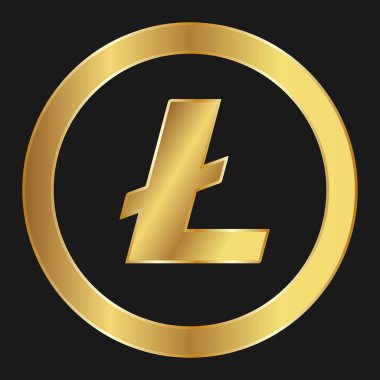 Litecoin İnternet Kripto Para Birimi Altın Simgesi