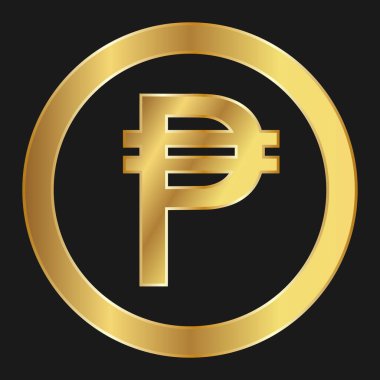 İnternet para birimi Peso kavramının altın simgesi