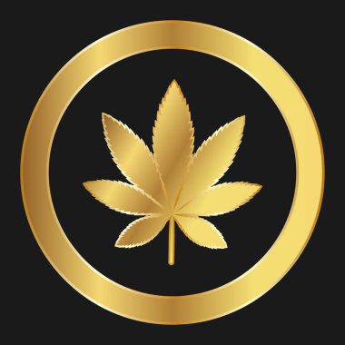 Reklam, afişler, broşürler ve broşürler için Esrar Indica altın ikonu