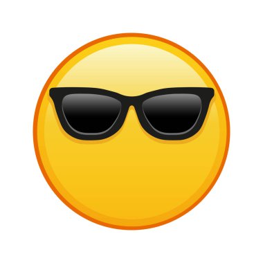 Ağzı olmayan, güneş gözlüklü, kocaman sarı emoji gülüşlü.