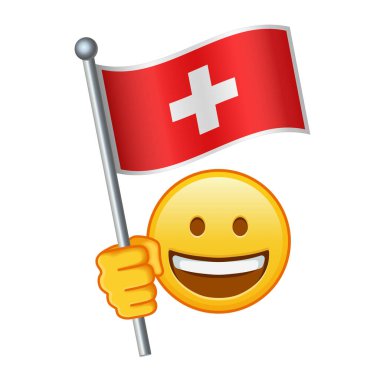İsviçre bayraklı Emoji Büyük boy sarı emoji gülüşü