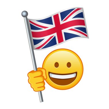 İngiltere Birleşik Krallığı bayraklı Emoji. Sarı emoji gülüşü büyüklüğünde.