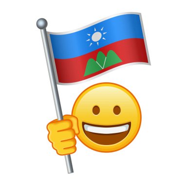 Wa State bayrağıyla Emoji Büyük boy sarı emoji gülüşü