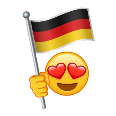 Emoji ve Almanya bayrağı Büyük boy sarı emoji gülümsemesi