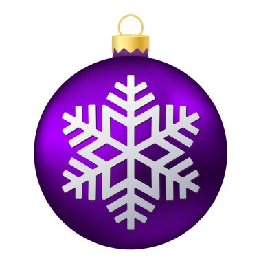 Mor menekşe Noel ağacı oyuncağı veya kar tanecikli top