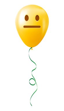 Tarafsız yüzlü Emoji balonu Sarı emoji gülüşü