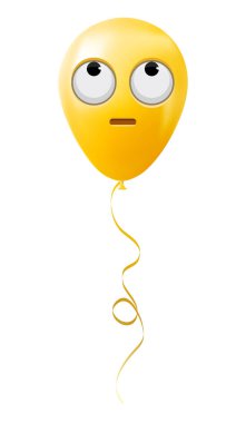 Yuvarlanan gözlü Emoji balonu Sarı emoji gülüşü