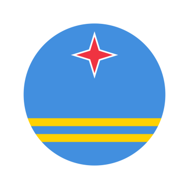 Aruba bayrağı bağımsızlık günü veya seçim için basit bir illüstrasyon. Web için basit simge