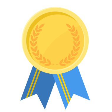 Spor için Aruba bayrak kurdeleleriyle altın ödülün basit bir illüstrasyonu