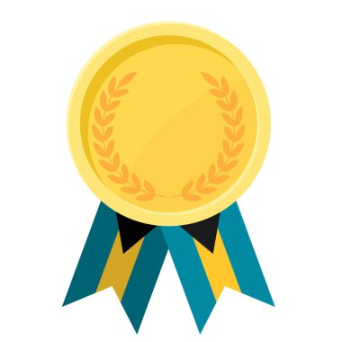 Bahama bayrak kurdeleleriyle altın madalya kazanmanın basit bir gösterimi.